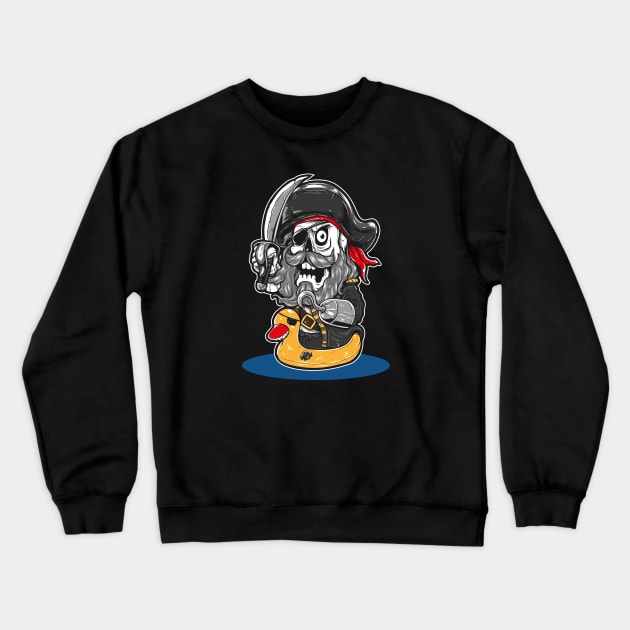 Funny Pirate, Illustation Crewneck Sweatshirt by PhatStylez